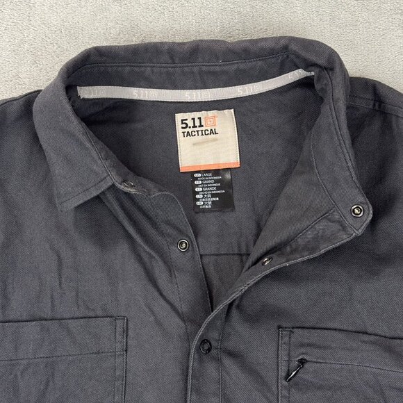 5.11 tactical Series Mens Snap Button Long Sleeve Woven Work Casual Shirt Grey L - Picture 4 of 9